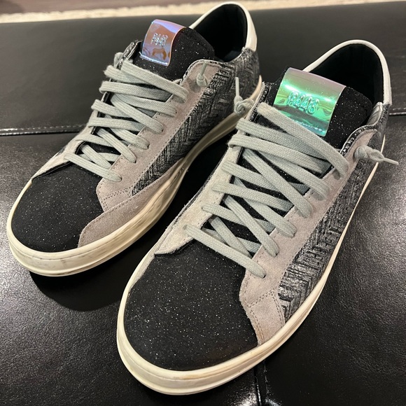 P448 Shoes - P448 - Tartan Mixed Media Tweed Sneakers. EU 39. Great Pre-loved Condition